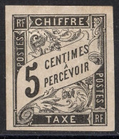 FRANCE Colonies Taxe 5c Noir N°5 NEUF(*) Sans Gomme - Très Bien ! - Postage Due