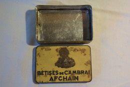 C54 Ancienne Boite Métallique Bétises De Cambrai Afchain - Scatole