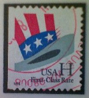 United States, Scott #3268, Used(o),1998, Uncle Sam Hat, (33¢), Black, Red, White, And Blue - Used Stamps