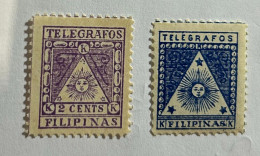 1898.- FILIPINAS CORREO INSURRECTO. TELEGRAFOS. Nuevos Sin Fijasellos ** - Philippinen