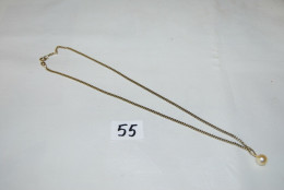 C55 Bijou - Ancienne Collier En Argent Avec Perle - Necklaces/Chains