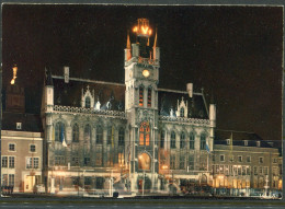 SINT NIKLAAS Ongelopen Kaart Van Het Stadhuis Bij Avondlicht  - Uitg. RZ - Sint-Niklaas