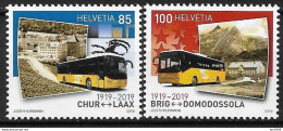 2019 Schweiz Mi. 2589-90  **MNH  100 Jahre Postauto-Linien - Neufs