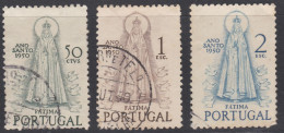 00477/ Portugal 1950 Sg1035/7 Short Set Of 3 Used Our Lady Of Fatima - Usado