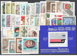 AUSTRIA 1987 -ÖSTERREICH - Complete Year Set 33 Stamps + 1 Bloc Mnh** - Full Years