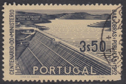 00489/ Portugal 1952 Sg1074 3.50b Blue On Stone Fine Used Ministry Of Public Works Cv £6.50 - Ongebruikt