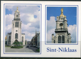 SINT NIKLAAS Ongelopen Kaart Van De OLV Kerk Vooraanzicht En Toren Met Beeld - Sint-Niklaas