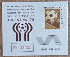 Brésil - Feuillet / Vignette - Exposition Philatélique / Coupe Du Monde De Football En Argentine - 1978 - Neuf - Blocchi & Foglietti