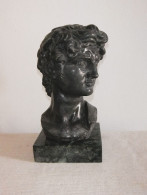 BUSTO DE DAVID De MIGUEL ANGEL EN PIEDRA NEGRA - Art Nouveau / Art Deco