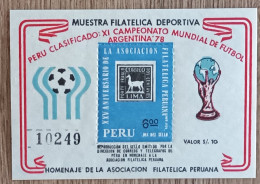 Pérou - Feuillet / Vignette - Exposition Philatélique / Coupe Du Monde De Football En Argentine - 1978 - Neuf - Pérou