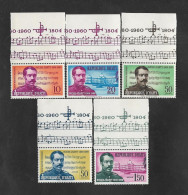 SD)1960 HAITI  FROM THE MUSIC SERIES, CENTENARY OF THE BIRTH OF THE COMPOSER OCCIDE JEANTY, 1860 - 1936, 5 STAMPS MNH - Haïti