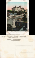 Ansichtskarte Zschopau Brücke, Straße, Schloß 1909 Goldrand - Zschopau