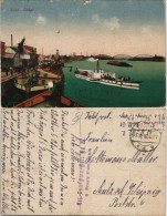 Ansichtskarte Gröba-Riesa Hafen, Dampfer - Elbkai 1918 - Riesa