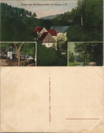 Ansichtskarte Rennersdorf-Neudörfel-Stolpen 3 Bild Buschmühle 1913 - Stolpen