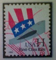 United States, Scott #3268, Used(o),1998, Uncle Sam Hat, (33¢), Black, Red, White, And Blue - Used Stamps