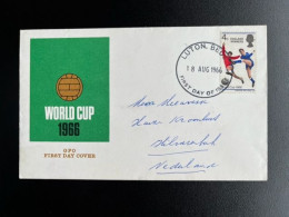 GREAT BRITAIN 1966 CIRCULATED FDC WORLD CUP FOOTBALL ENGLAND WINNERS 18-08-1966 GROOT BRITTANNIE - 1952-1971 Em. Prédécimales