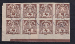 AUSTRIA 1920/21 - Canceled - ANK 294 - Block Of 8! - Used Stamps