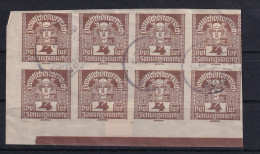 AUSTRIA 1920/21 - Canceled - ANK 294 - Block Of 8! - Gebraucht