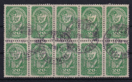 AUSTRIA 1918/19 - Canceled - ANK 264x - Block Of 10! - Used Stamps