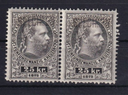 AUSTRIA 1874/75 - MLH - ANK 12 (Specimen) - Pair! - Telegraphenmarken - Télégraphe