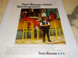 ANCIENNE PUBLICITE SACRES GOSSES  PETIT BATEAU  1972 - Other & Unclassified