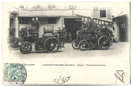 SAPEURS POMPIERS DE PARIS - Départ - Voitures Electriques - Firemen