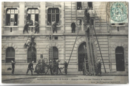 SAPEURS POMPIERS DE PARIS - Attaque D'un Feu Par L'Echelle De Sauvetage - Firemen