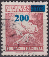 1982 Peru ° Mi:PE 1216, Sn:PE 766, Yt:PE 717, Symbol Of Education - Surcharge - Pérou