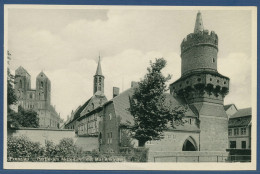 Prenzlau Partie Am Mitteltorturm Mit Marienkirche, Gelaufen 1935 (AK3685) - Prenzlau