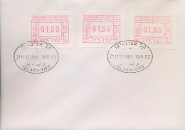 Israel 1988 Automatenmarken-Satz ATM 1d S 11 Auf Brief (X80390) - Vignettes D'affranchissement (Frama)