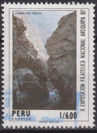1987 Peru ° Mi:PE 1355, Sn:PE 916, Yt:PE 859, Colca's Canyon, National Philatelic Exhibition AREQUIPA '88 - Pérou