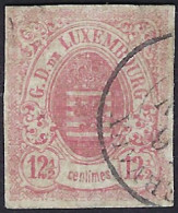 Luxembourg - Luxemburg - Timbres - Armoires 1859    12,5C.   *    Certifié       Michel 7    VC. 200,- - 1859-1880 Wappen & Heraldik