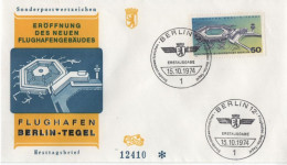 Germany Deutschland 1974 FDC Flughafen Berlin-Tegel, Airport Aviation, Canceled In Berlin - 1971-1980