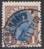 00578/ Denmark 1914 Sg167 Blue & Brown Fine Used Denmark King Christian X Cv £2.75 - Usati