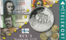 Denmark, TP 102B, ECU-Finland, Mint, Only 700 Issued, Coins, Flag, Notes, 2 Scans. - Denmark