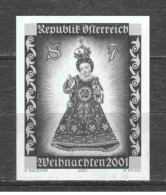 Austria 2001 - Christmas Black Print Mnh** - Prove & Ristampe