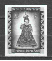 Austria 2001 - Christmas Black Print Mnh** - Ensayos & Reimpresiones