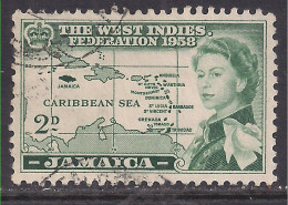 Jamaica 1958 QE2 2d Caribbean Sea Used SG 175 ( M1371 ) - Jamaica (...-1961)