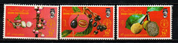 BRUNEI - 1987 - Fruit: Litsea Garciae, Canarium Odontophyllum Mig, Artocarpus Odoratissima - SENZA GOMMA - Brunei (1984-...)