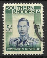 SOUTHERN RHODESIA...KING GEORGE VI..(1936-52.).....5/-.......SG52......VFU... - Rhodésie Du Sud (...-1964)