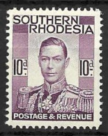 SOUTHERN RHODESIA...KING GEORGE VI..(1936-52.)........10d......SG47.......MH...... - Rhodésie Du Sud (...-1964)