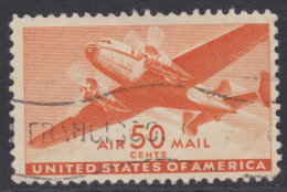 00589/ A907 50c Orange Fine Used Mail Plane Cv £4.25 - 2b. 1941-1960 Unused