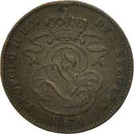 Monnaie, Belgique, Leopold II, 2 Centimes, 1874, TB+, Cuivre, KM:35.1 - 2 Cents