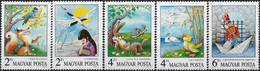 1987 HUNGARY UNGARN HONGRIE Mi 3937-3941 MNH FAIRY TALES UGLY DUCKLING WHITE CRANE FOX And CROW SET 5 STAMPS - Autres & Non Classés