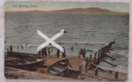 SILLOTH SURF BATHING  OLD COLOUR POSTCARD CUMBRIA - Other & Unclassified