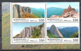 SOUTH KOREA 2018 ** TOURISM, SPECTACULAR DESTINATIONS: MOUNTAINS, LANDSCAPES, UNUSUAL Special Relief Printing. - Other & Unclassified