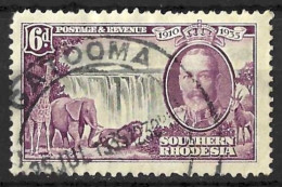 SOUTHERN RHODESIA....KING GEORGE V..(1910-36.)....".1935."...JUBILEE....6d...(CAT.VAL.£28..)...POORISH....USED... - Southern Rhodesia (...-1964)
