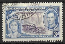 SOUTHERN RHODESIA....KING GEORGE VI..(1936-52)...CORONATION.....3d....SG38....(CAT.VAL.£9.)...CDS....VFU.... - Southern Rhodesia (...-1964)