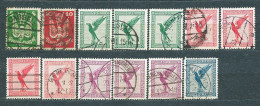 Deutsches Reich 1924-1926, Lot Of 13 Used Stamps: MiNr 344-345, 378, 379, A 379, 380 - Air Mail - Poste Aérienne & Zeppelin