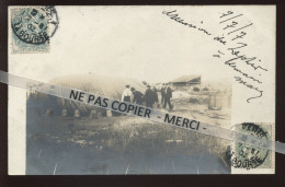 AVIATION - BALLON SPHERIQUE LE ZEPHIR EN PREPARATION JUILLET 1907 - CARTE PHOTO ORIGINALE - Montgolfières
